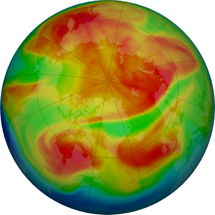 Arctic ozone map for 04 March 2019